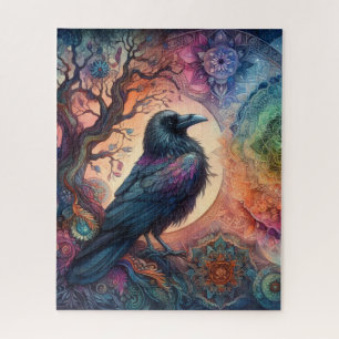 520 Pieces Crow Tree of Life Mandala Pagan Jigsaw Puzzle