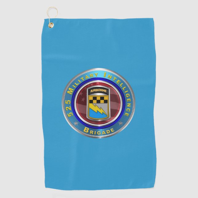 525 Military Intelligence Brigade Golf Towel (Front)