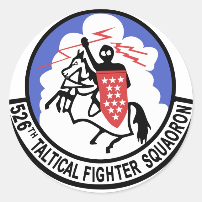 526 Tactical Fighter Squadron Classic Round Sticker (Front)