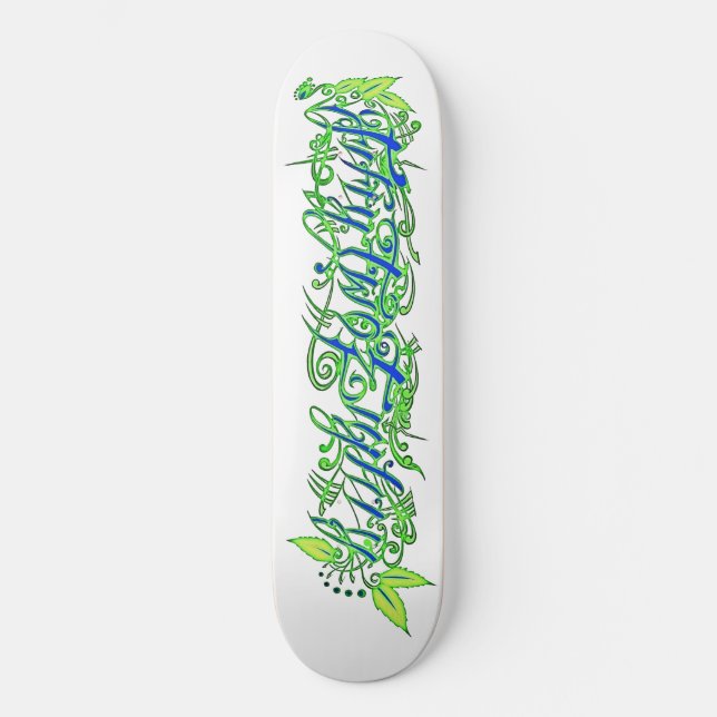 5280 script in green and blue skateboard (Front)