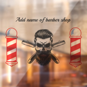52" * 37.56" Barber Shop Window Cling