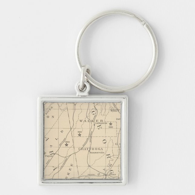 52 Centre Negro population 1880-1900 Key Ring (Front)
