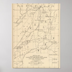 52 Centre Negro population 1880-1900 Poster
