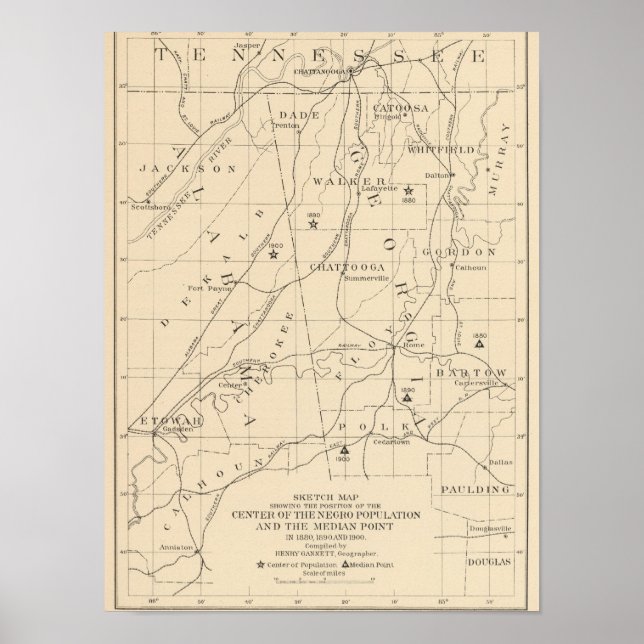 52 Centre Negro population 1880-1900 Poster (Front)