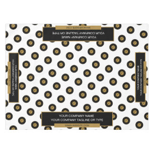 52"X70" Trade Show Tablecloth Logo Gold White