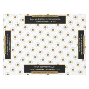 52"X70" Trade Show Tablecloth Logo Gold White