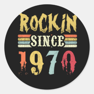 52 Year Old Classic Rock 1970 52nd Birthday Round Sticker