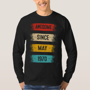 52 Years Old Awesome Since May 1970 52nd Birthday T-Shirt