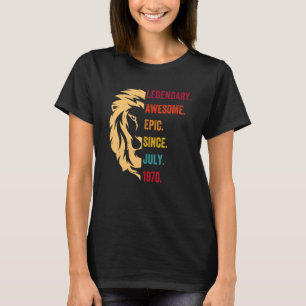 52 Years Old Legend Since July 1970 52nd Birthday T-Shirt