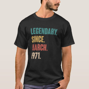 52 Years Old Vintage 1971 Birthday March 52nd Deco T-Shirt