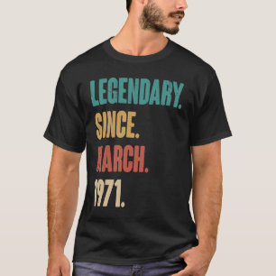 52 Years Old Vintage 1971 Birthday March 52nd Deco T-Shirt