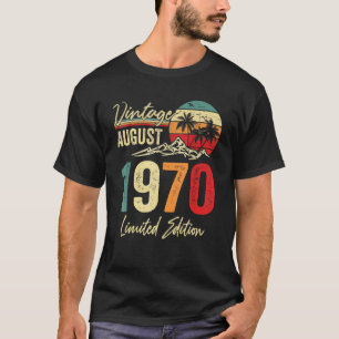 52 Yr Old Vintage August 1970 52nd Birthday T-Shirt