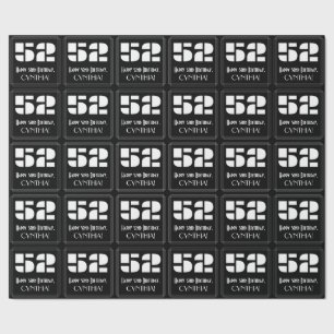 52nd Birthday: Art Deco Inspired Look "52" & Name Wrapping Paper