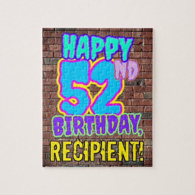 52nd Birthday ~ Fun, Urban Graffiti Inspired Look Jigsaw Puzzle (Vertical)