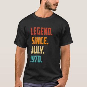 52nd Birthday Legend Since July 1970 52 Years Old T-Shirt