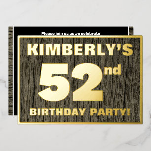 52nd Birthday Party: Bold, Faux Wood Grain Pattern