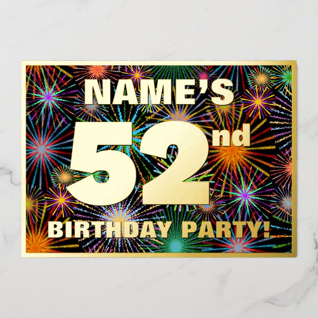 52nd Birthday Party — Fun, Colourful Fireworks Loo (Front)