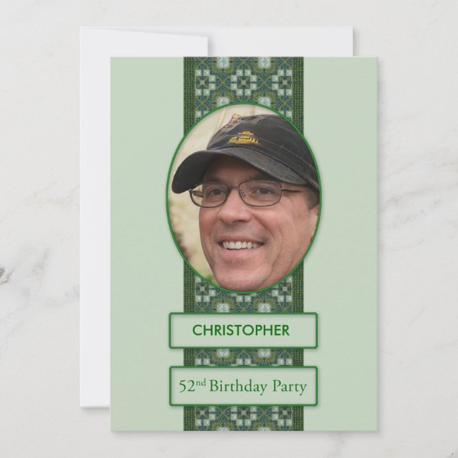 52nd Birthday Party Invitation Add a Picture and (Front)