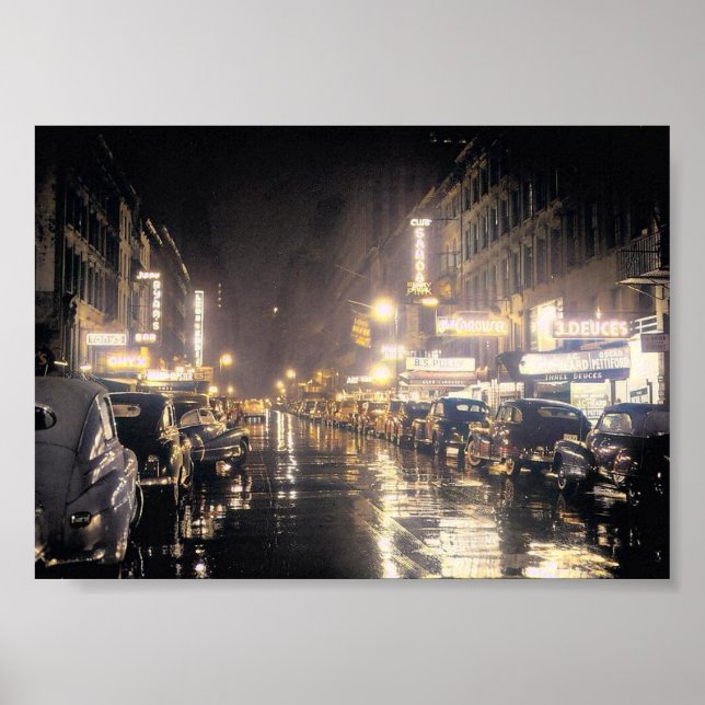 52nd Street, New York City, Vintage Poster (Front)