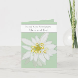 52nd Wedding Anniversary Edelweiss  Card