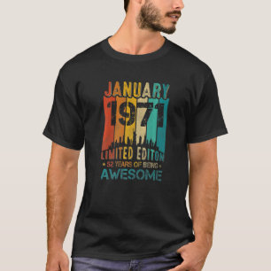52th Birthday Vintage January 1971 52 Year Old Men T-Shirt
