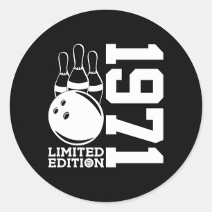 52Th Bowling 1971 Classic Round Sticker