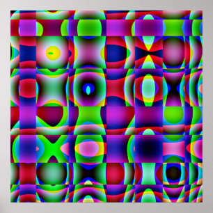 52x52 or Smaller Poster Psychedelic Square Pattern