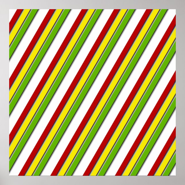 52x52 or Smaller Poster, Rasta Stripes, Diagonal Poster (Front)