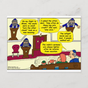 531 Rabbi Vacation cartoon Postcard