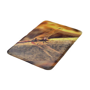 534424932Elegant Red Darter Dragonfly Insect Art Bath Mat