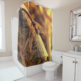 534424932Elegant Red Darter Dragonfly Insect Art Shower Curtain