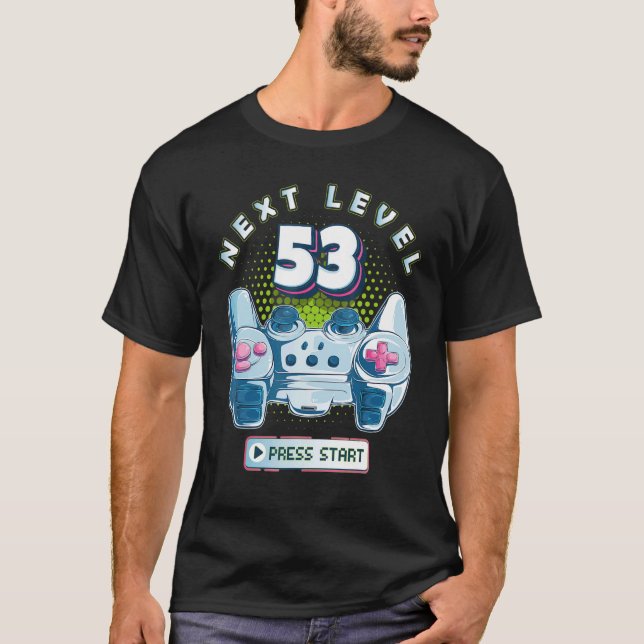 53 Birthday Gamer Next Level 53 Gaming Controller  T-Shirt (Front)