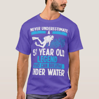 53 Birthday Scuba Diving Breathe 53 Years Old T-Shirt