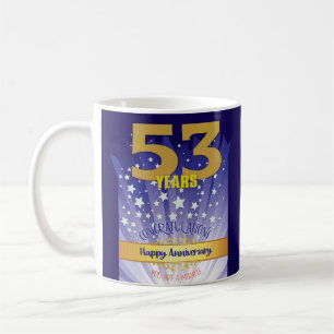 53 Year CUSTOM Recovery Anniversary Bold Numeral Coffee Mug