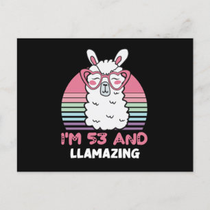 53 Year Old Bday Llamazing 53rd Birthday Llama Postcard
