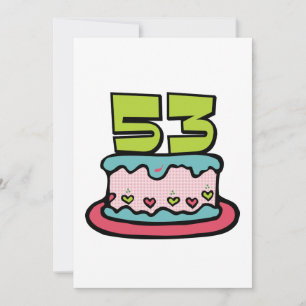 53 Year Old Birthday Cake Card