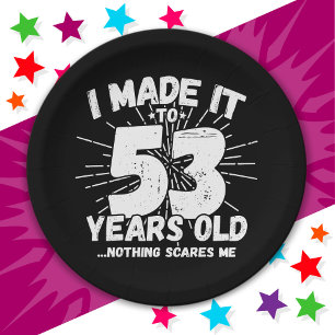 53 Year Old Sarcastic Meme Funny 53rd Birthday Paper Plate