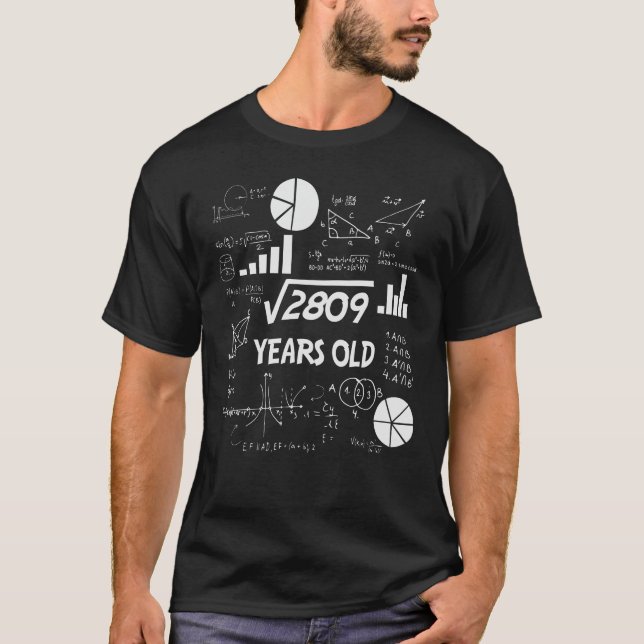 53 Years Old Bday Math Teacher 53rd Birthday Gift T-Shirt (Front)