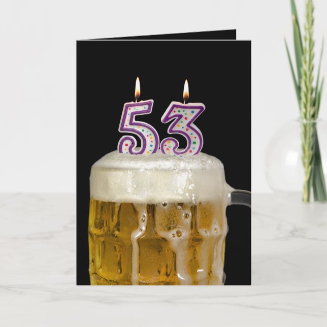 53rd Birthday Beer on black Card (Front)
