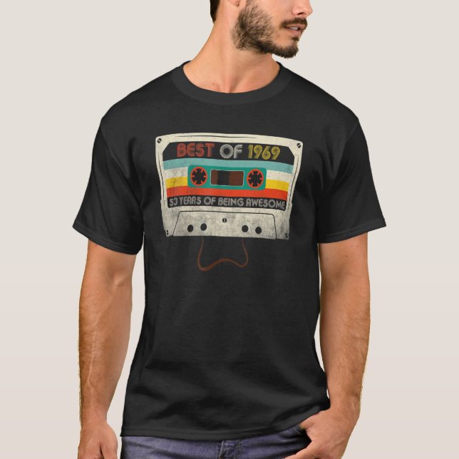53rd Birthday  Best Of 1969 Retro Cassette Tape Vi T-Shirt (Front)