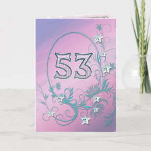 53rd Birthday card with diamond stars