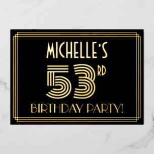 53rd Birthday Party — Art Deco Style “53” + Name