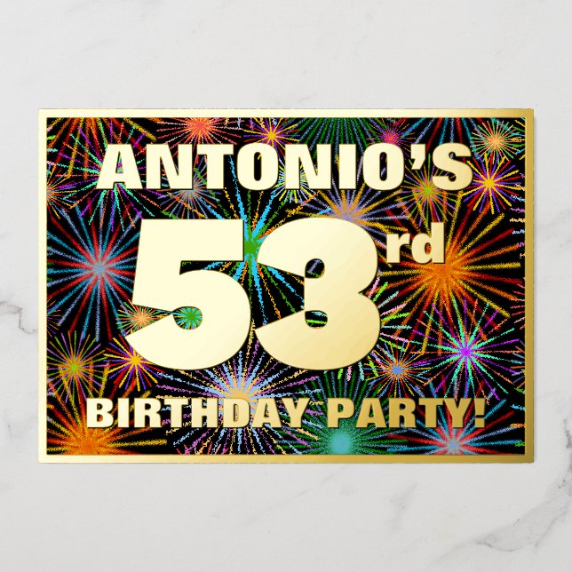 53rd Birthday Party — Fun, Colourful Fireworks Loo (Front)