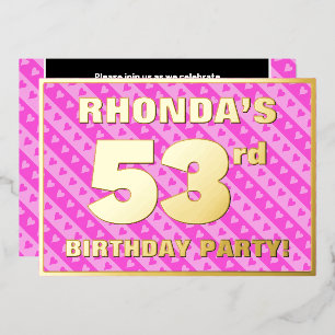 53rd Birthday Party — Fun Pink Hearts and Stripes