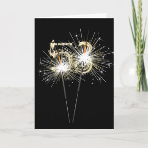 53rd Birthday Sparklers on Black Card