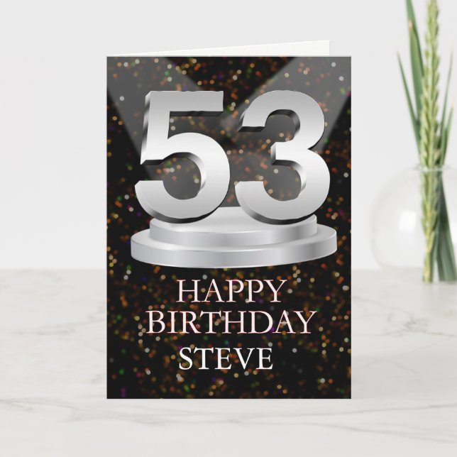 53rd Birthday Spotlights Add A Name Card (Front)