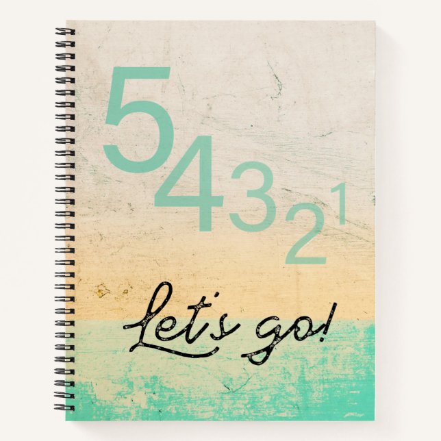 54321 Let's go! Motivational technique modern Notebook (Front)