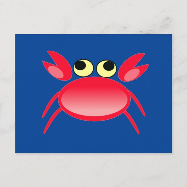 5486-red-crab-vector RED CRAB  CARTOON VECTOR CUTE Postcard (Front)