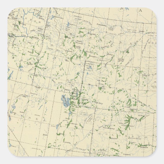 54 Areas irrigated 1889 Square Sticker (Front)