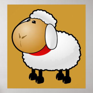 54-Free-Cartoon-Sheep-Clipart-Illustration Poster